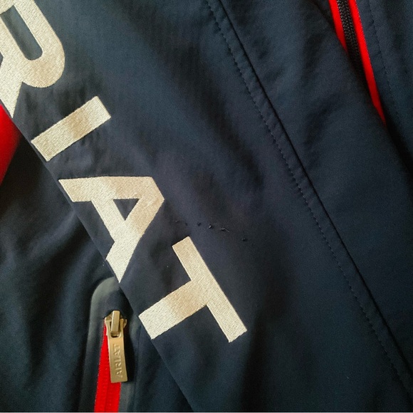 Ariat Softshell Team Riding Jacket - Navy & Red - Picture 11 of 11